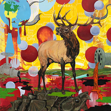 Norman Akers, Dripping World, 2020, Oil on canvas, 78 x 68"