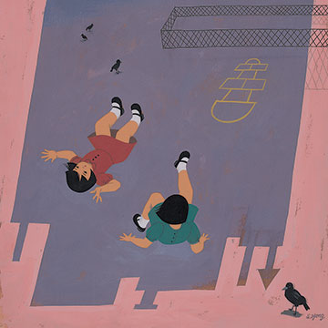 Seonna Hong, Shadows Stretch, 2005, Cel-Vinyl on wood 