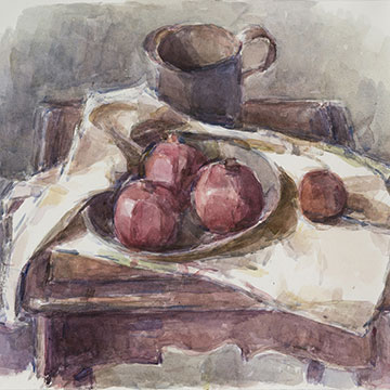 Wilbur Niewald, Still life with Pomegranates, 2017